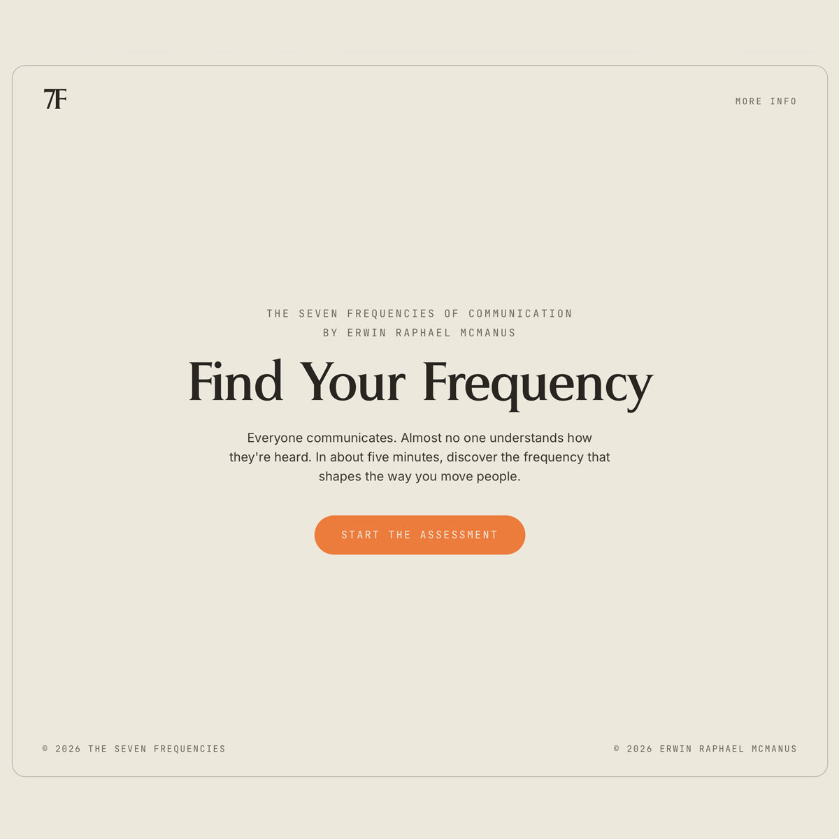 The Assessment: The Seven Frequencies of Communication (Digital)